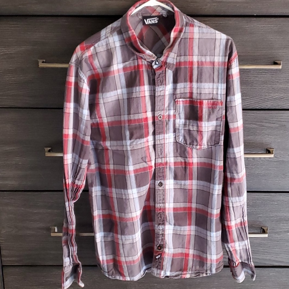 Mens Vans Plaid Button Shirt